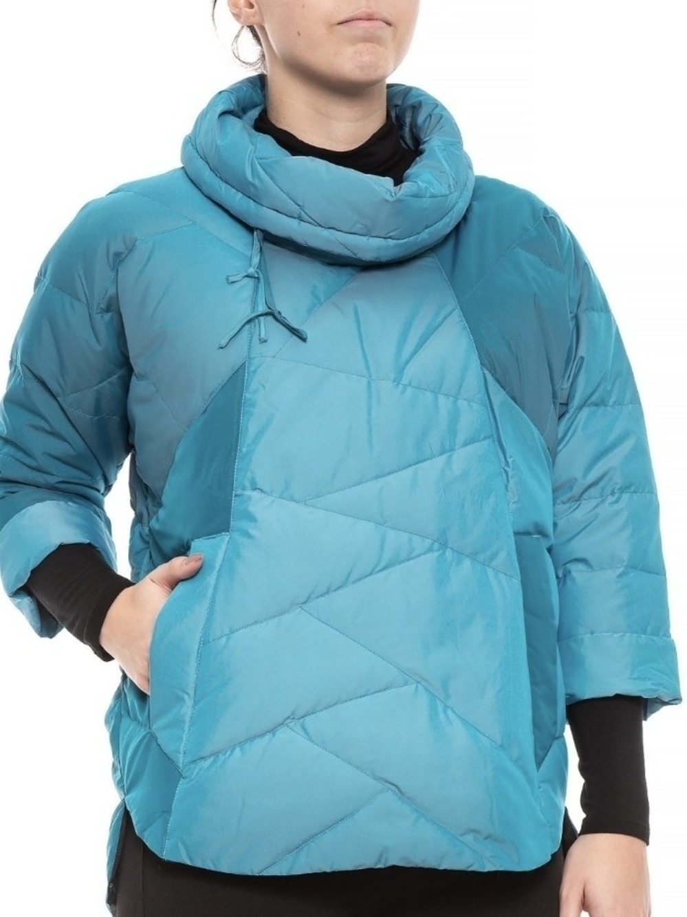 $300 NAU womens pull over cowl neck Down Jacket coat 650 fill DWR M